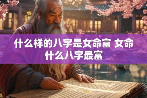 什么样的八字是女命富 女命什么八字最富