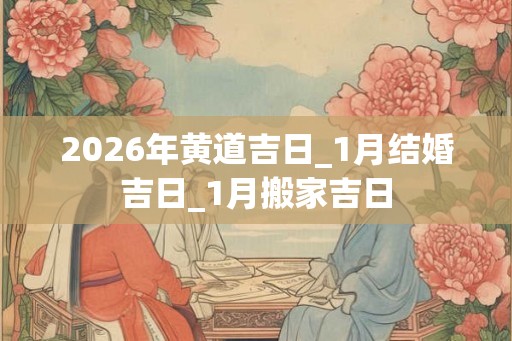 2026年黄道吉日_1月结婚吉日_1月搬家吉日