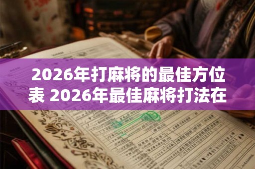 2026年打麻将的最佳方位表 2026年最佳麻将打法在哪