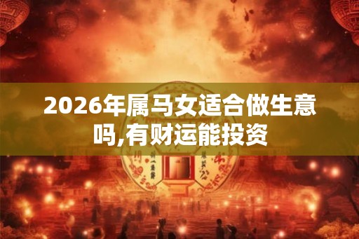 2026年属马女适合做生意吗,有财运能投资