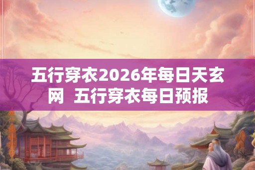五行穿衣2026年每日天玄网  五行穿衣每日预报
