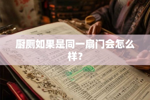 厨厕如果是同一扇门会怎么样? 厨厕如果是同一扇门会怎么样?