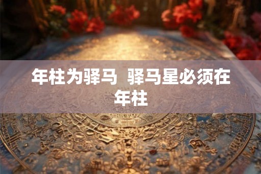 年柱为驿马  驿马星必须在年柱