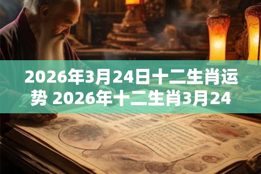 2026年3月24日十二生肖运势 2026年十二生肖3月24日运势如何