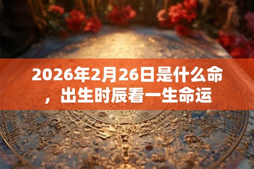 2026年2月26日是什么命，出生时辰看一生命运