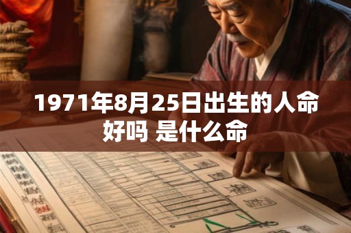 1971年8月25日出生的人命好吗 是什么命