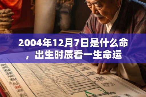 2004年12月7日是什么命,出生时辰看一生命运 2004年12月7日是什么命,出生时辰看一生命运