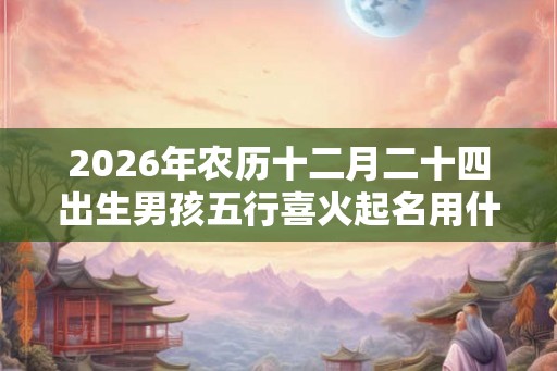 2026年农历十二月二十四出生男孩五行喜火起名用什么字
