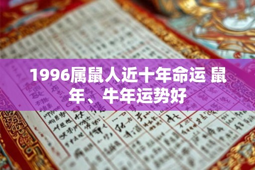 1996属鼠人近十年命运 鼠年、牛年运势好 1996属鼠人近十年命运 鼠年、牛年运势好