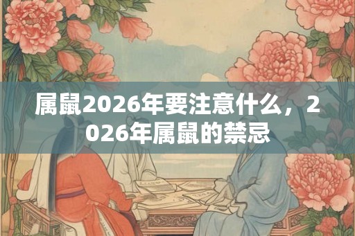属鼠2026年要注意什么，2026年属鼠的禁忌