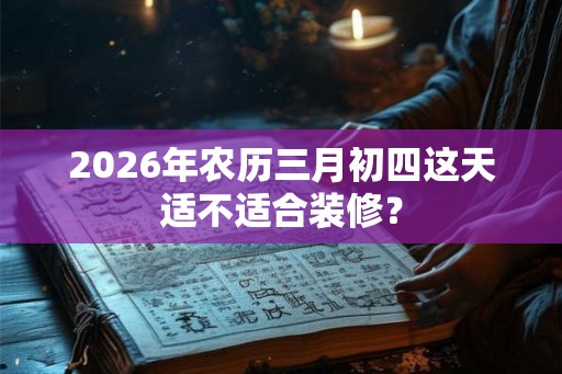 2026年农历三月初四这天适不适合装修？