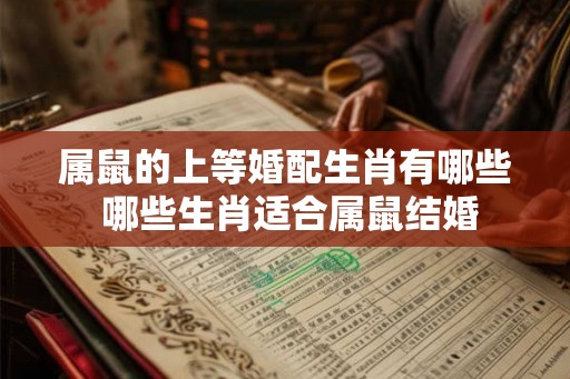 属鼠的上等婚配生肖有哪些 哪些生肖适合属鼠结婚