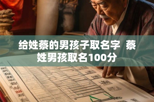 给姓蔡的男孩子取名字  蔡姓男孩取名100分