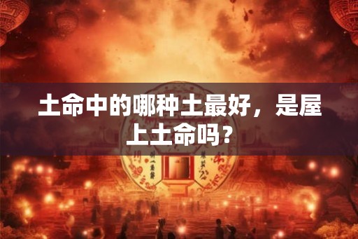 土命中的哪种土最好，是屋上土命吗？