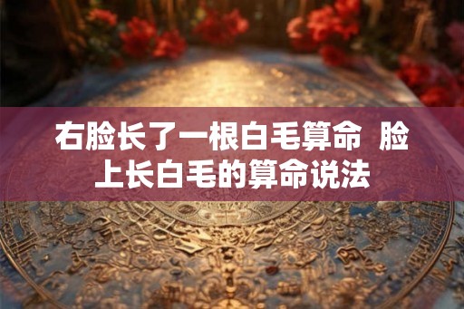 右脸长了一根白毛算命  脸上长白毛的算命说法