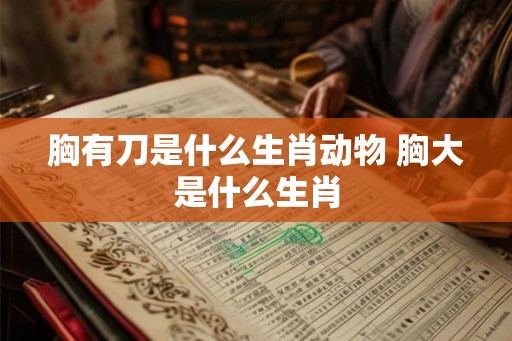 胸有刀是什么生肖动物 胸大是什么生肖