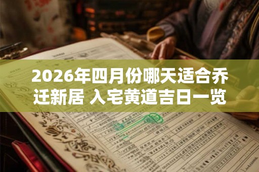 2026年四月份哪天适合乔迁新居 入宅黄道吉日一览 2026年四月份哪天适合乔迁新居 入宅黄道吉日一览