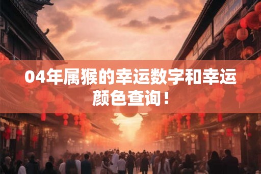 04年属猴的幸运数字和幸运颜色查询！