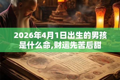 2026年4月1日出生的男孩是什么命,财运先苦后甜 2026年4月1日出生的男孩是什么命,财运先苦后甜