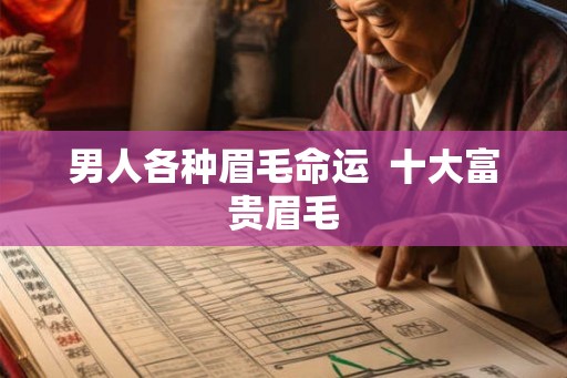 男人各种眉毛命运  十大富贵眉毛