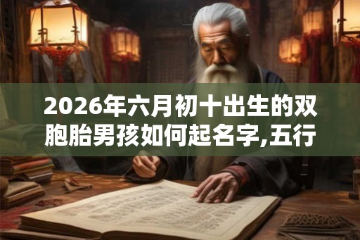 2026年六月初十出生的双胞胎男孩如何起名字,五行属什么？