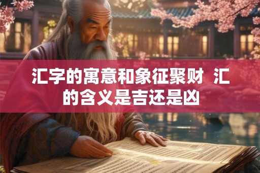 汇字的寓意和象征聚财  汇的含义是吉还是凶