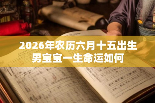 2026年农历六月十五出生男宝宝一生命运如何