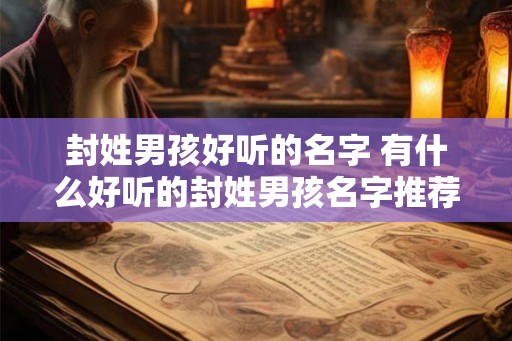 封姓男孩好听的名字 有什么好听的封姓男孩名字推荐