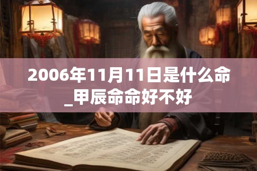 2006年11月11日是什么命_甲辰命命好不好