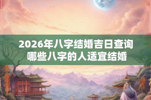 2026年八字结婚吉日查询 哪些八字的人适宜结婚