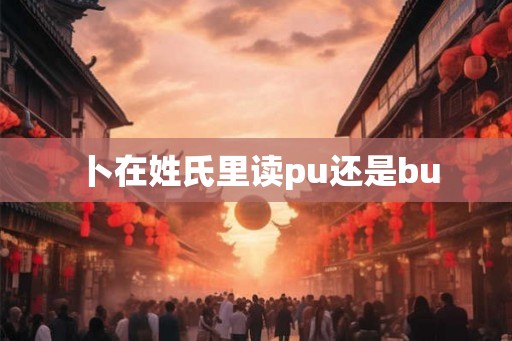 卜在姓氏里读pu还是bu