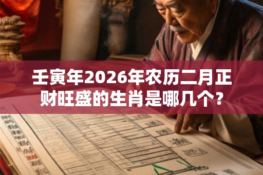 壬寅年2026年农历二月正财旺盛的生肖是哪几个？