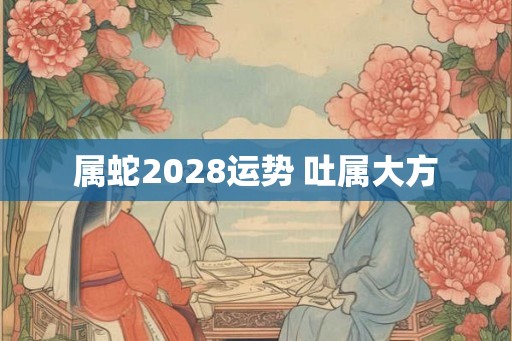 属蛇2028运势 吐属大方