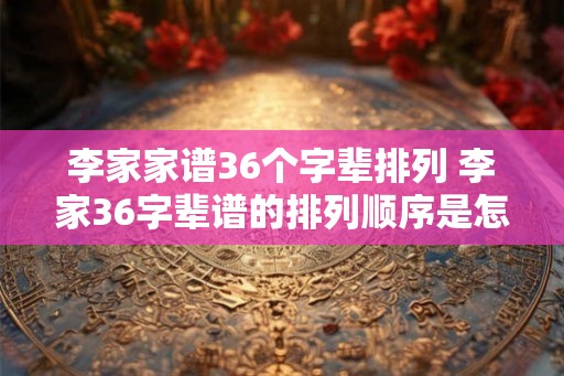 李家家谱36个字辈排列 李家36字辈谱的排列顺序是怎样的