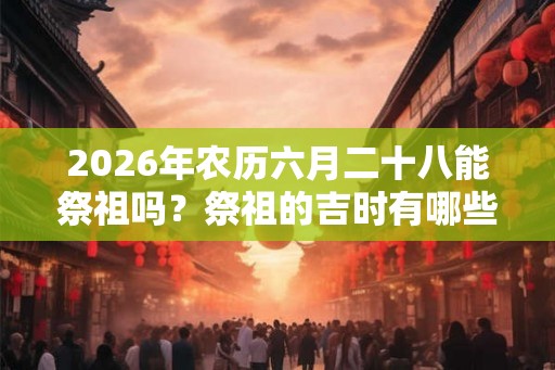 2026年农历六月二十八能祭祖吗？祭祖的吉时有哪些？
