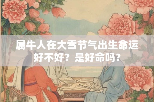 属牛人在大雪节气出生命运好不好？是好命吗？
