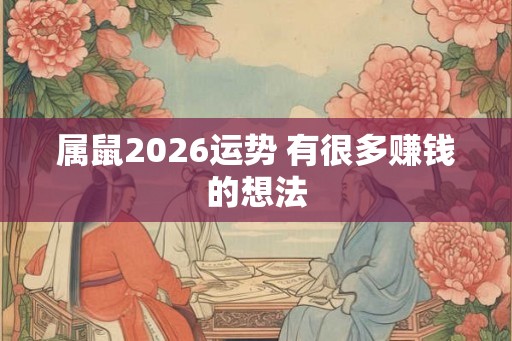 属鼠2026运势 有很多赚钱的想法