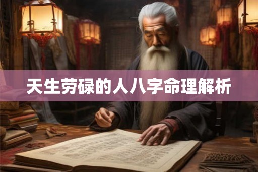 天生劳碌的人八字命理解析