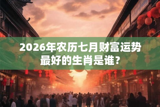 2026年农历七月财富运势最好的生肖是谁？