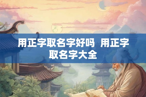 用正字取名字好吗  用正字取名字大全