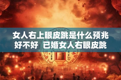女人右上眼皮跳是什么预兆好不好  已婚女人右眼皮跳是什么预兆