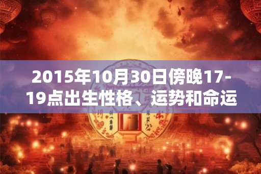 2015年10月30日傍晚17-19点出生性格、运势和命运