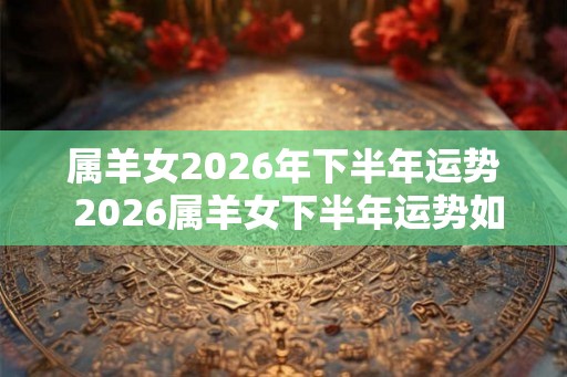 属羊女2026年下半年运势 2026属羊女下半年运势如何