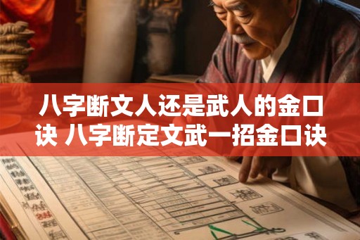 八字断文人还是武人的金口诀 八字断定文武一招金口诀