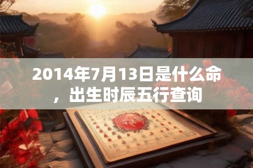 2014年7月13日是什么命，出生时辰五行查询