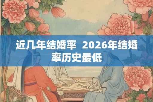 近几年结婚率  2026年结婚率历史最低