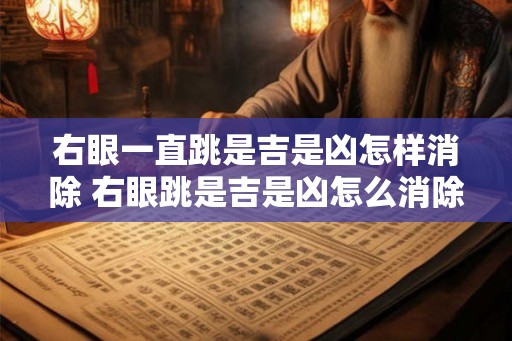 右眼一直跳是吉是凶怎样消除 右眼跳是吉是凶怎么消除