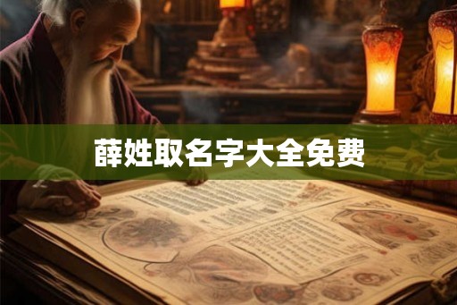 薛姓取名字大全免费