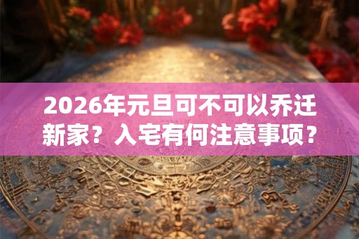 2026年元旦可不可以乔迁新家？入宅有何注意事项？