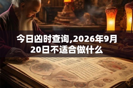 今日凶时查询,2026年9月20日不适合做什么